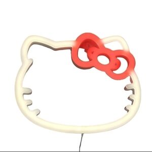 New Hello Kitty Light Up Wall Decor red & White Neon Battery operated Sign